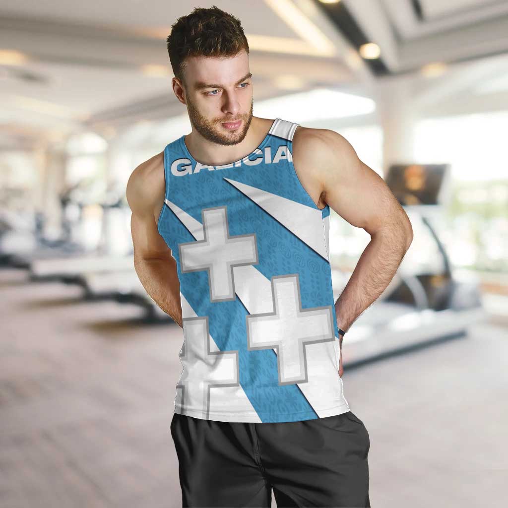 Galicia Flag Men Tank Top Autonomous Community of Spain - Wonder Print Shop