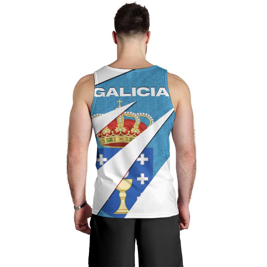 Galicia Flag Men Tank Top Autonomous Community of Spain - Wonder Print Shop