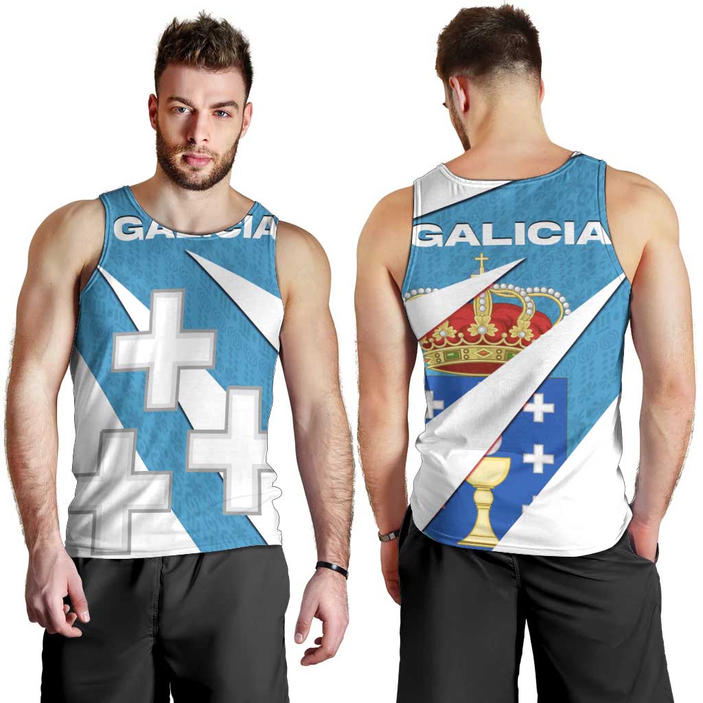 Galicia Flag Men Tank Top Autonomous Community of Spain - Wonder Print Shop