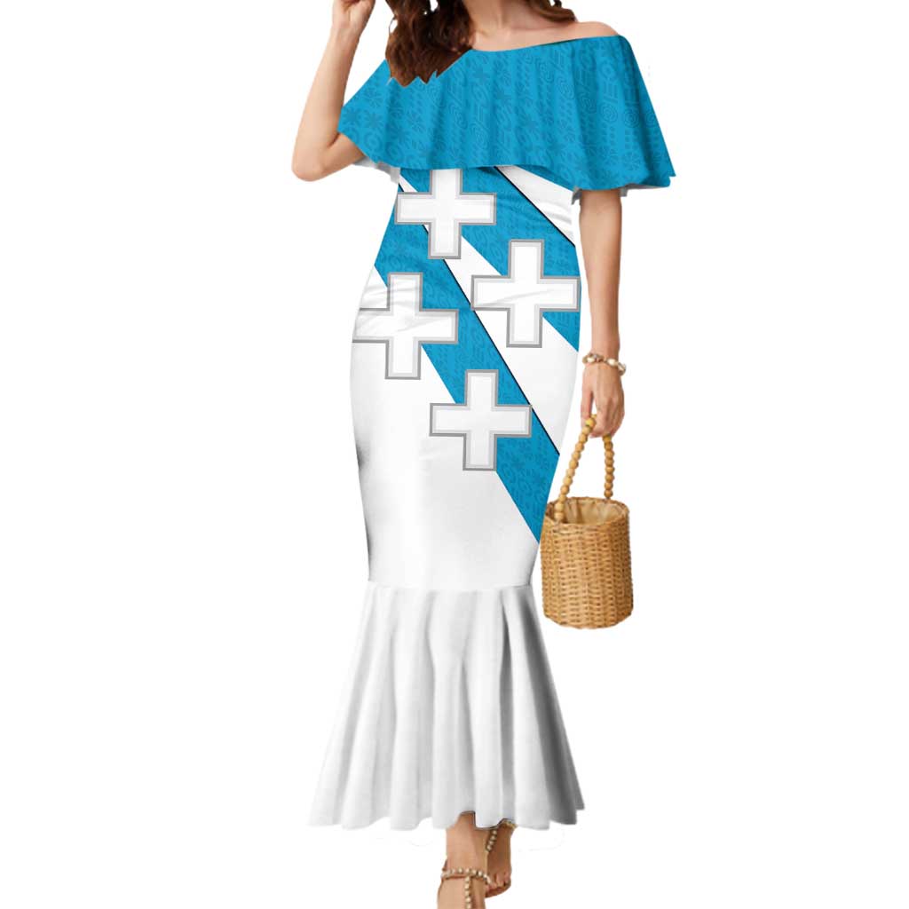 Galicia Flag Mermaid Dress Autonomous Community of Spain - Wonder Print Shop