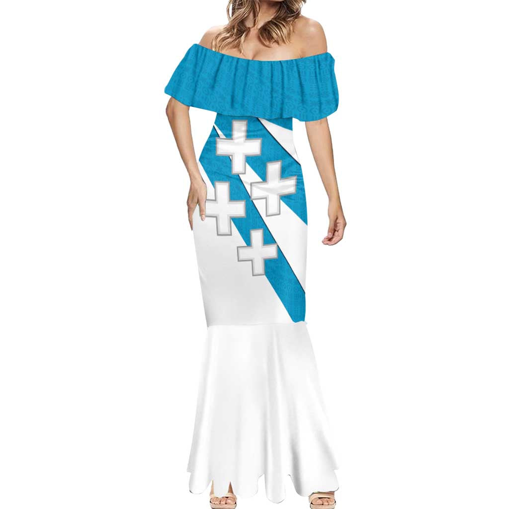 Galicia Flag Mermaid Dress Autonomous Community of Spain - Wonder Print Shop