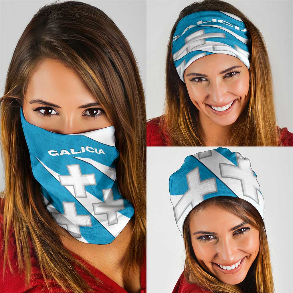 Galicia Flag Neck Gaiter Autonomous Community of Spain - Wonder Print Shop
