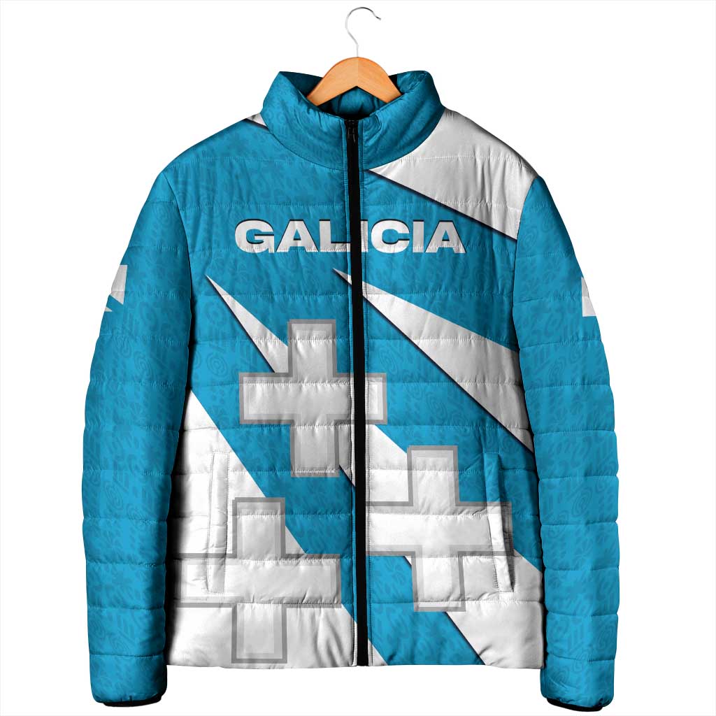Galicia Flag Padded Jacket Autonomous Community of Spain - Wonder Print Shop