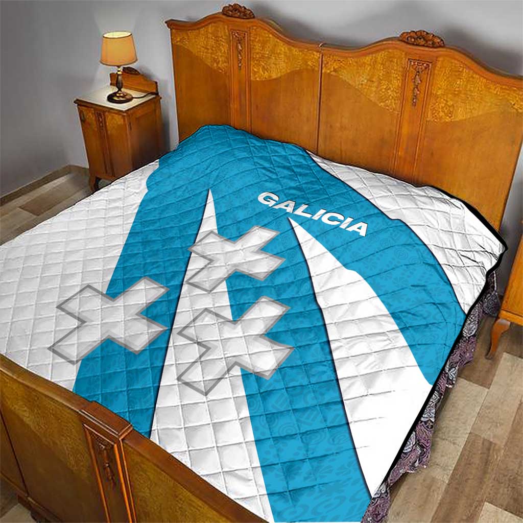 Galicia Flag Quilt Autonomous Community of Spain - Wonder Print Shop