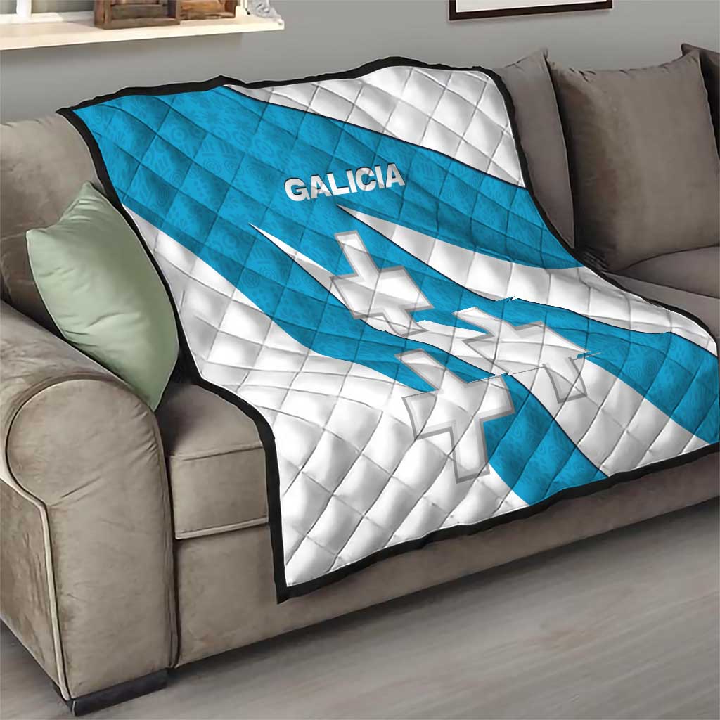 Galicia Flag Quilt Autonomous Community of Spain - Wonder Print Shop