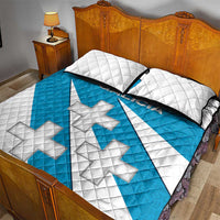 Galicia Flag Quilt Bed Set Autonomous Community of Spain - Wonder Print Shop