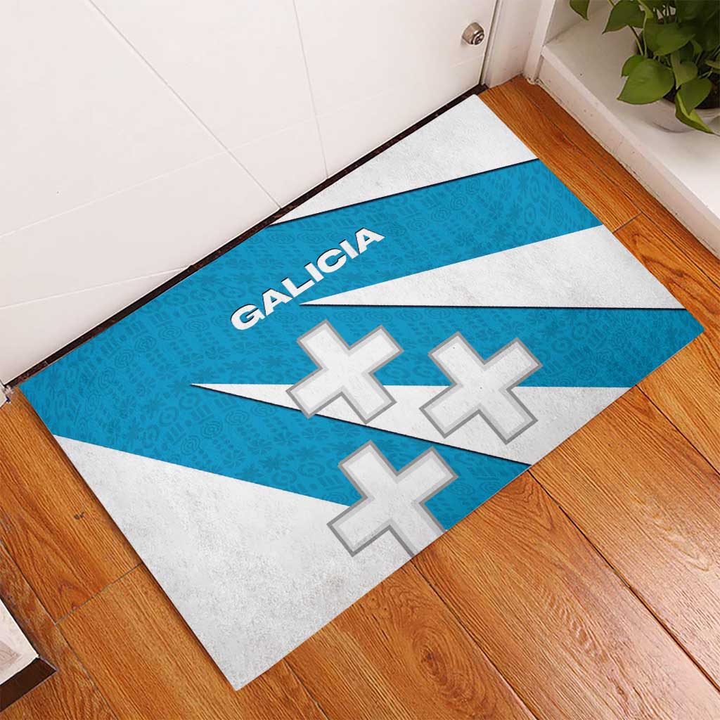 Galicia Flag Rubber Doormat Autonomous Community of Spain - Wonder Print Shop