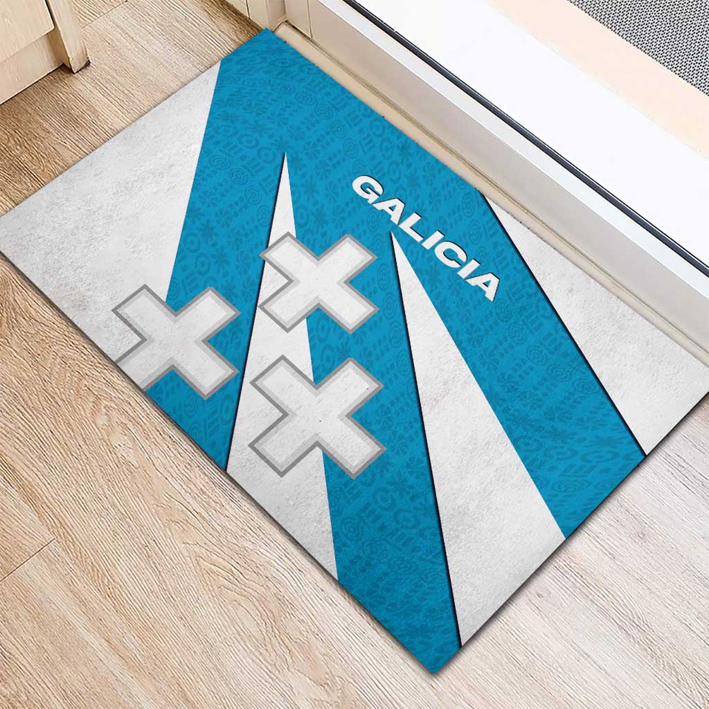 Galicia Flag Rubber Doormat Autonomous Community of Spain - Wonder Print Shop