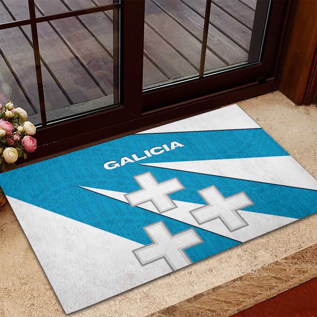 Galicia Flag Rubber Doormat Autonomous Community of Spain - Wonder Print Shop