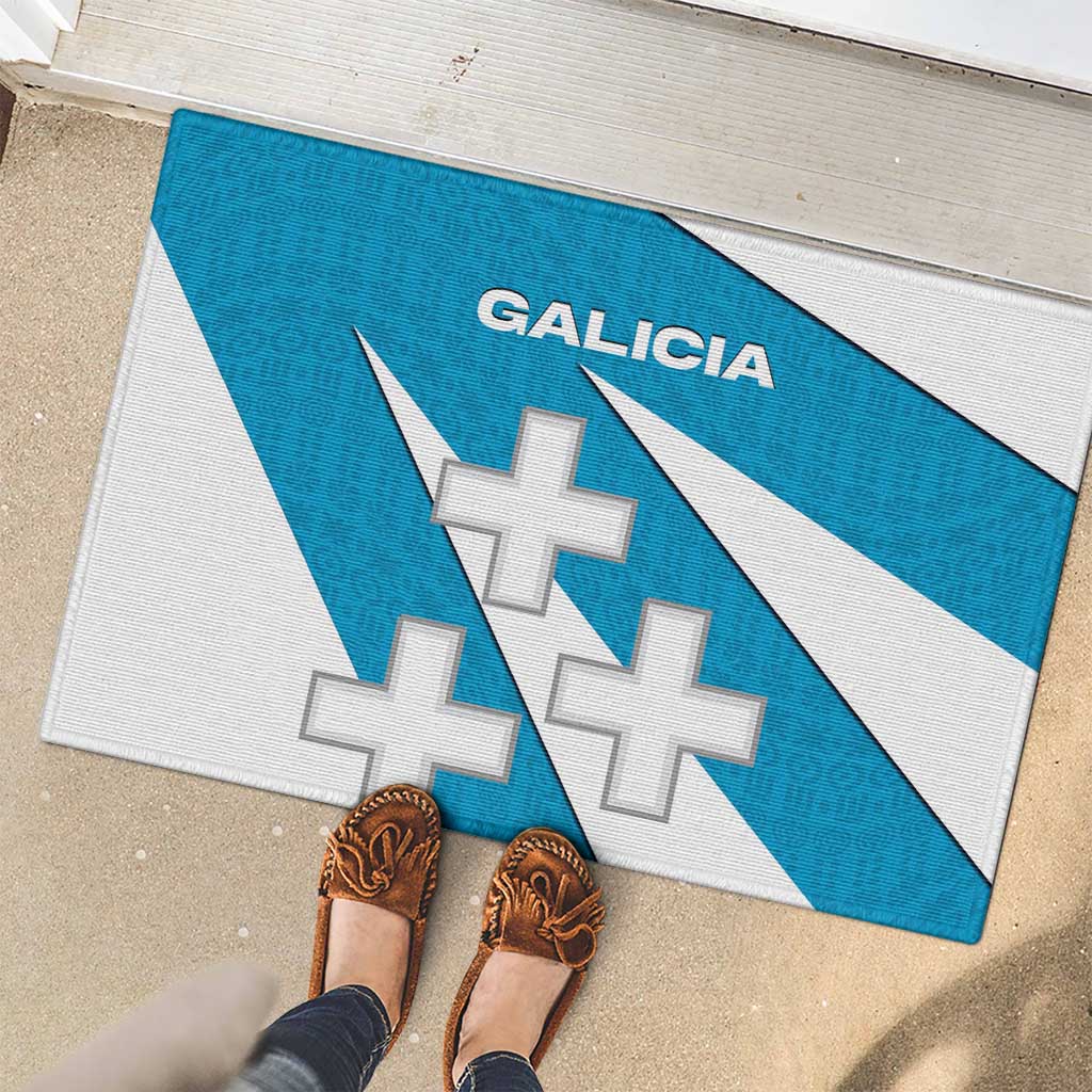 Galicia Flag Rubber Doormat Autonomous Community of Spain - Wonder Print Shop
