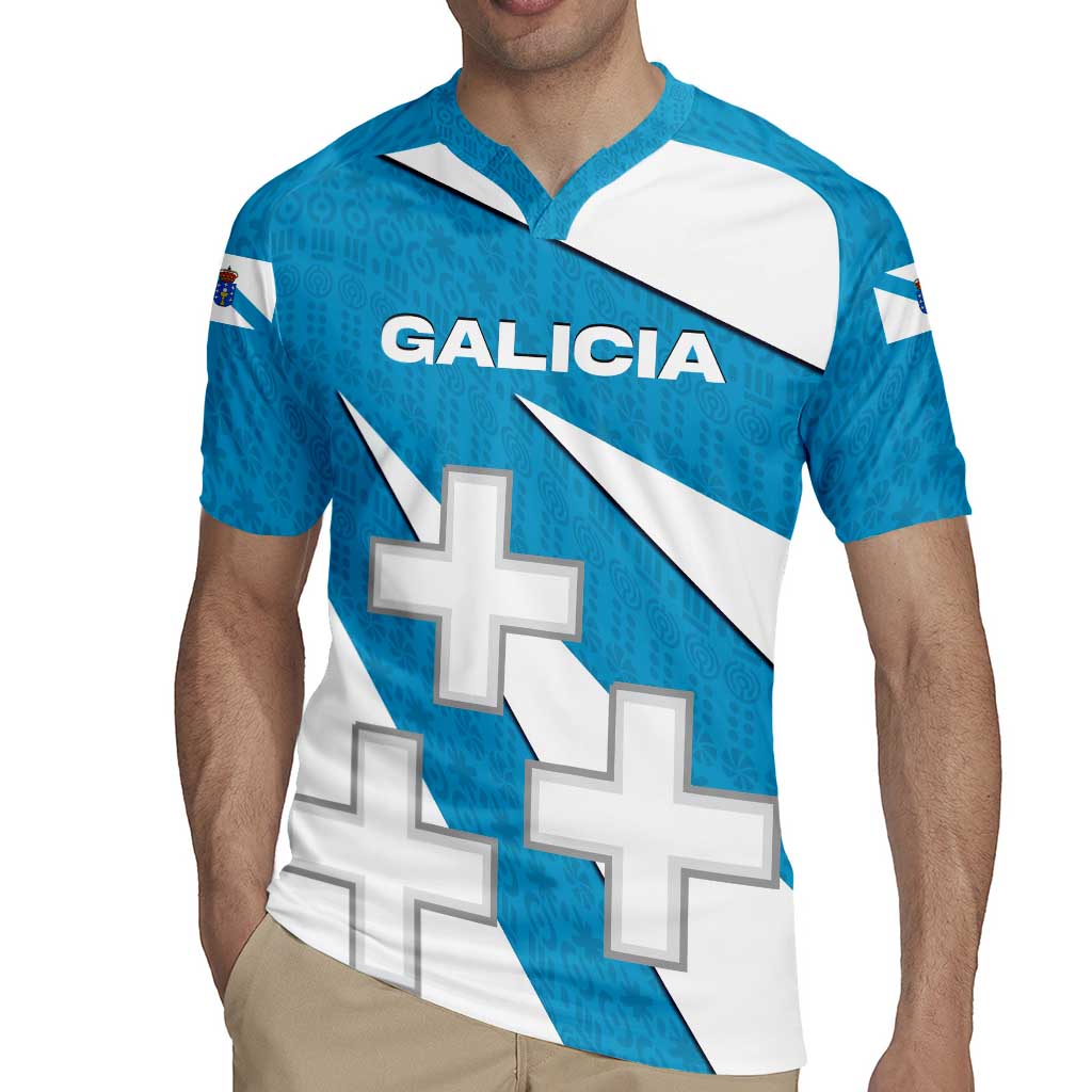 Galicia Flag Rugby Jersey Autonomous Community of Spain - Wonder Print Shop