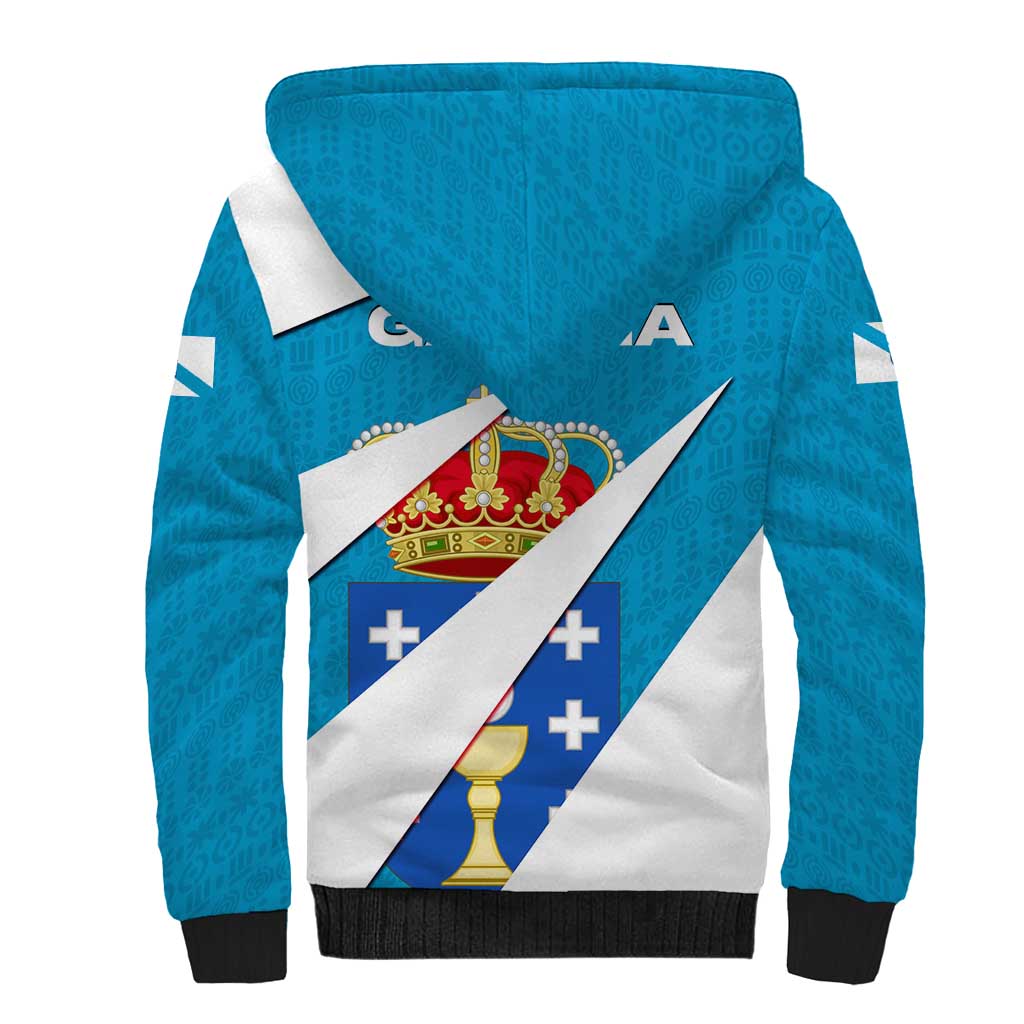 Galicia Flag Sherpa Hoodie Autonomous Community of Spain - Wonder Print Shop