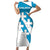 Galicia Flag Short Sleeve Bodycon Dress Autonomous Community of Spain - Wonder Print Shop
