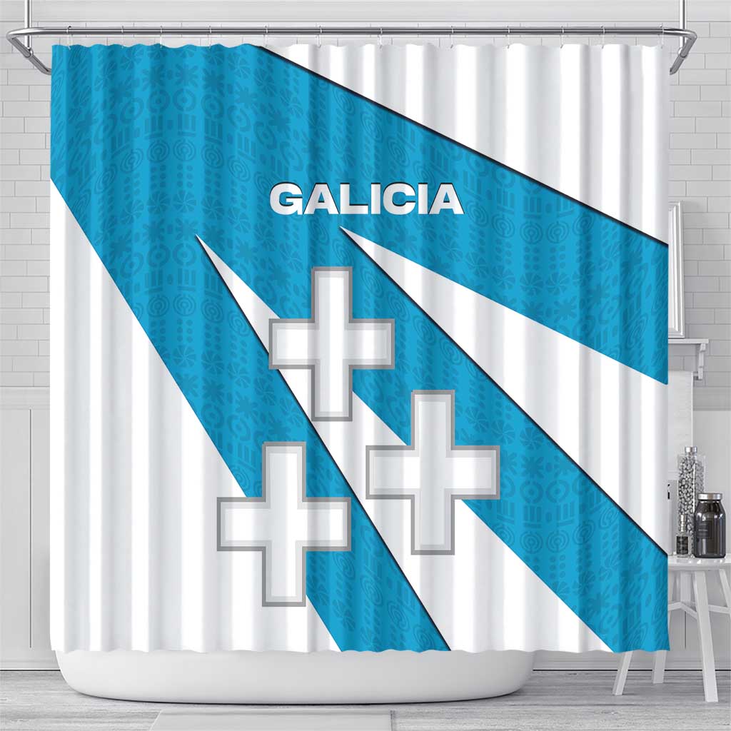 Galicia Flag Shower Curtain Autonomous Community of Spain - Wonder Print Shop