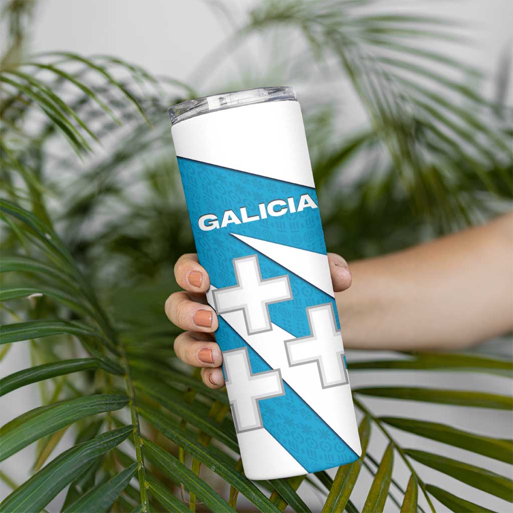 Galicia Flag Skinny Tumbler Autonomous Community of Spain - Wonder Print Shop