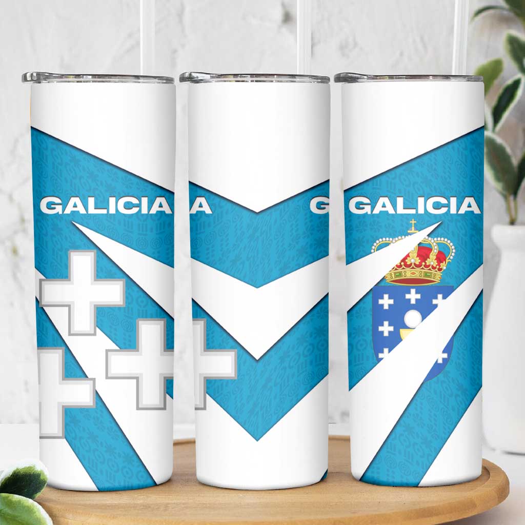 Galicia Flag Skinny Tumbler Autonomous Community of Spain - Wonder Print Shop