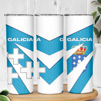Galicia Flag Skinny Tumbler Autonomous Community of Spain - Wonder Print Shop