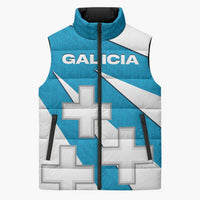 Galicia Flag Sleeveless Puffer Jacket Autonomous Community of Spain - Wonder Print Shop