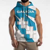 Galicia Flag Sleeveless Zip Hoodie Autonomous Community of Spain - Wonder Print Shop
