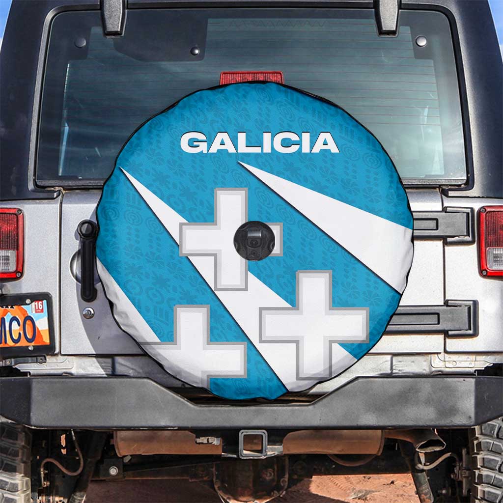Galicia Flag Spare Tire Cover Autonomous Community of Spain - Wonder Print Shop