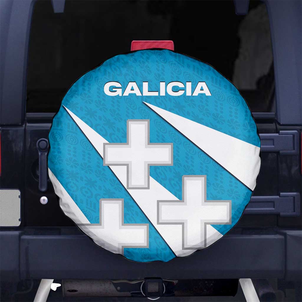 Galicia Flag Spare Tire Cover Autonomous Community of Spain - Wonder Print Shop