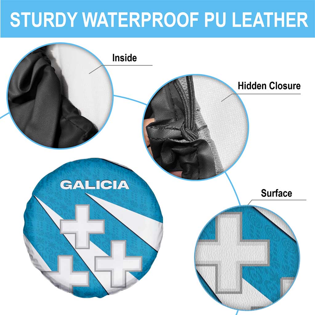 Galicia Flag Spare Tire Cover Autonomous Community of Spain - Wonder Print Shop