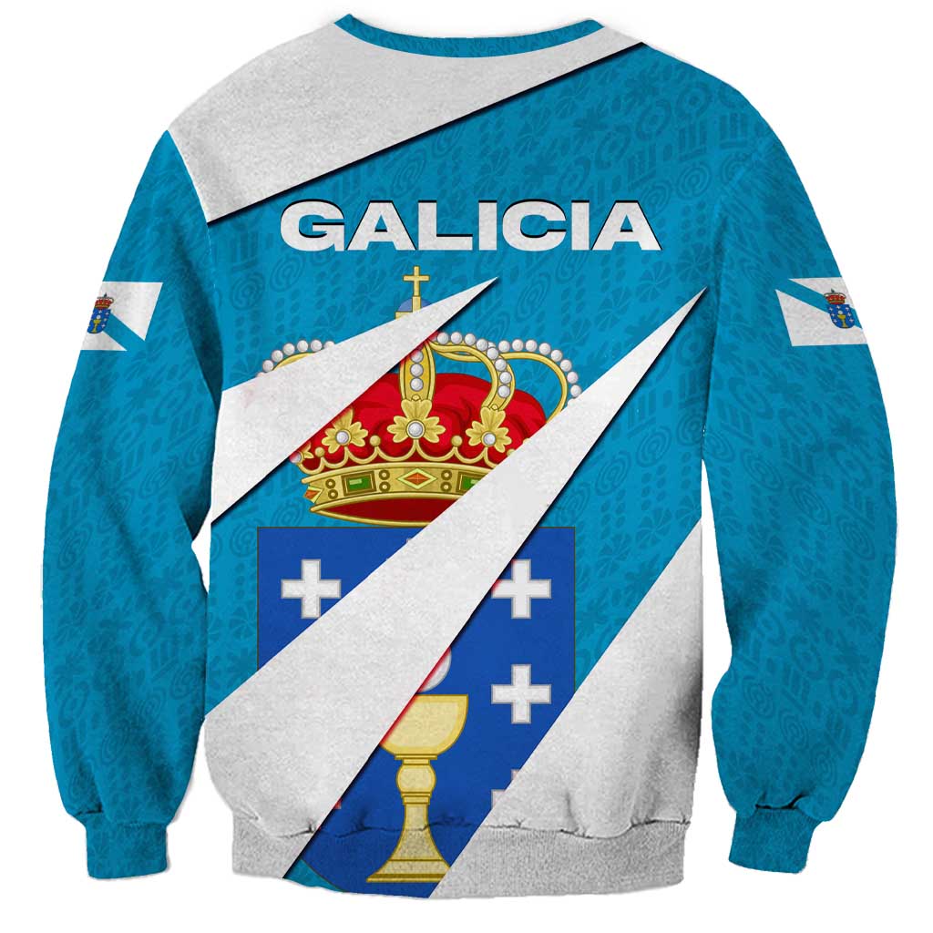 Galicia Flag Sweatshirt Autonomous Community of Spain - Wonder Print Shop