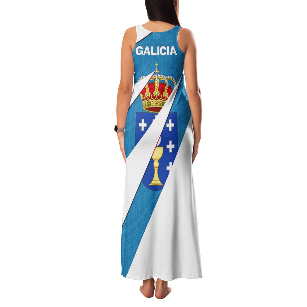 Galicia Flag Tank Maxi Dress Autonomous Community of Spain - Wonder Print Shop
