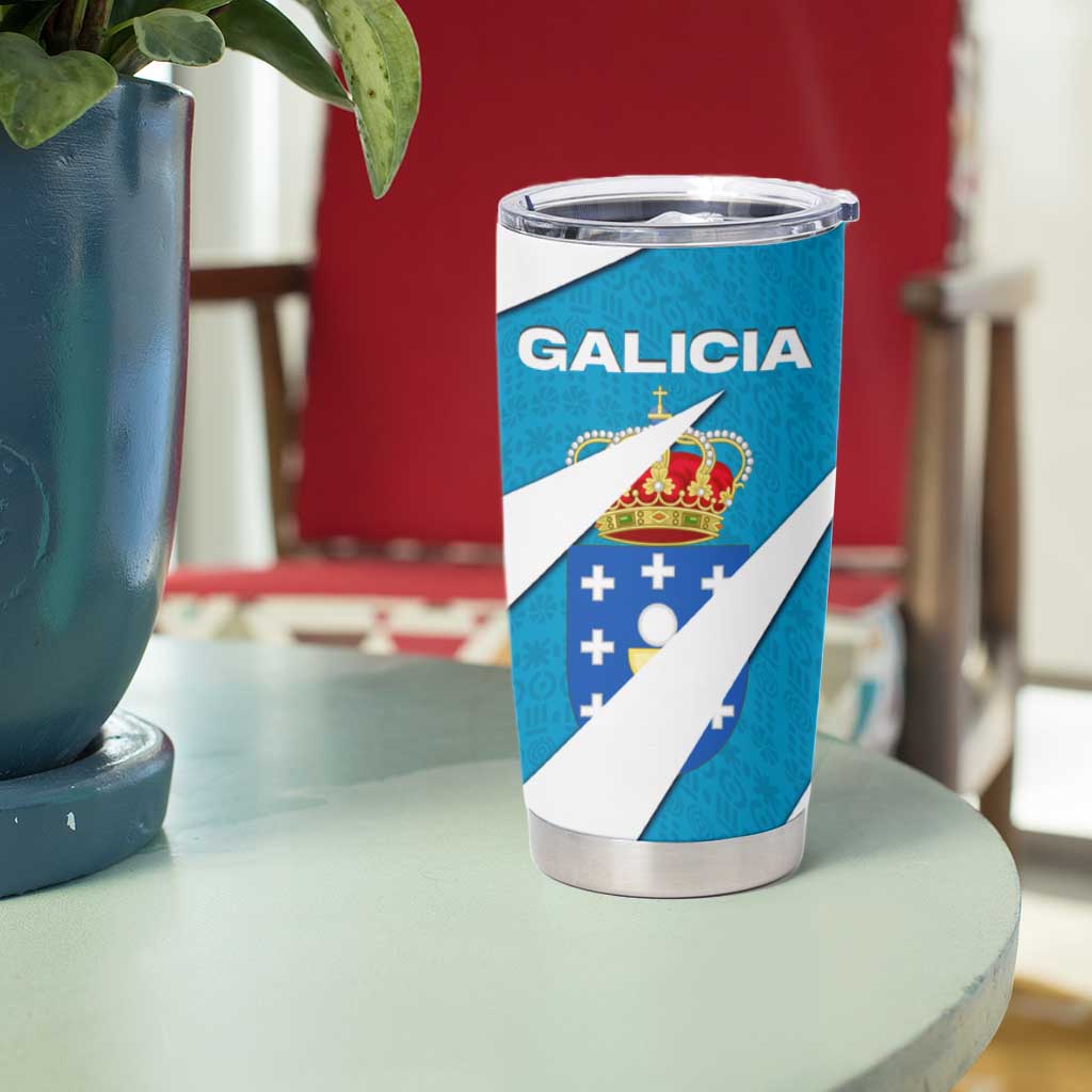 Galicia Flag Tumbler Cup Autonomous Community of Spain - Wonder Print Shop