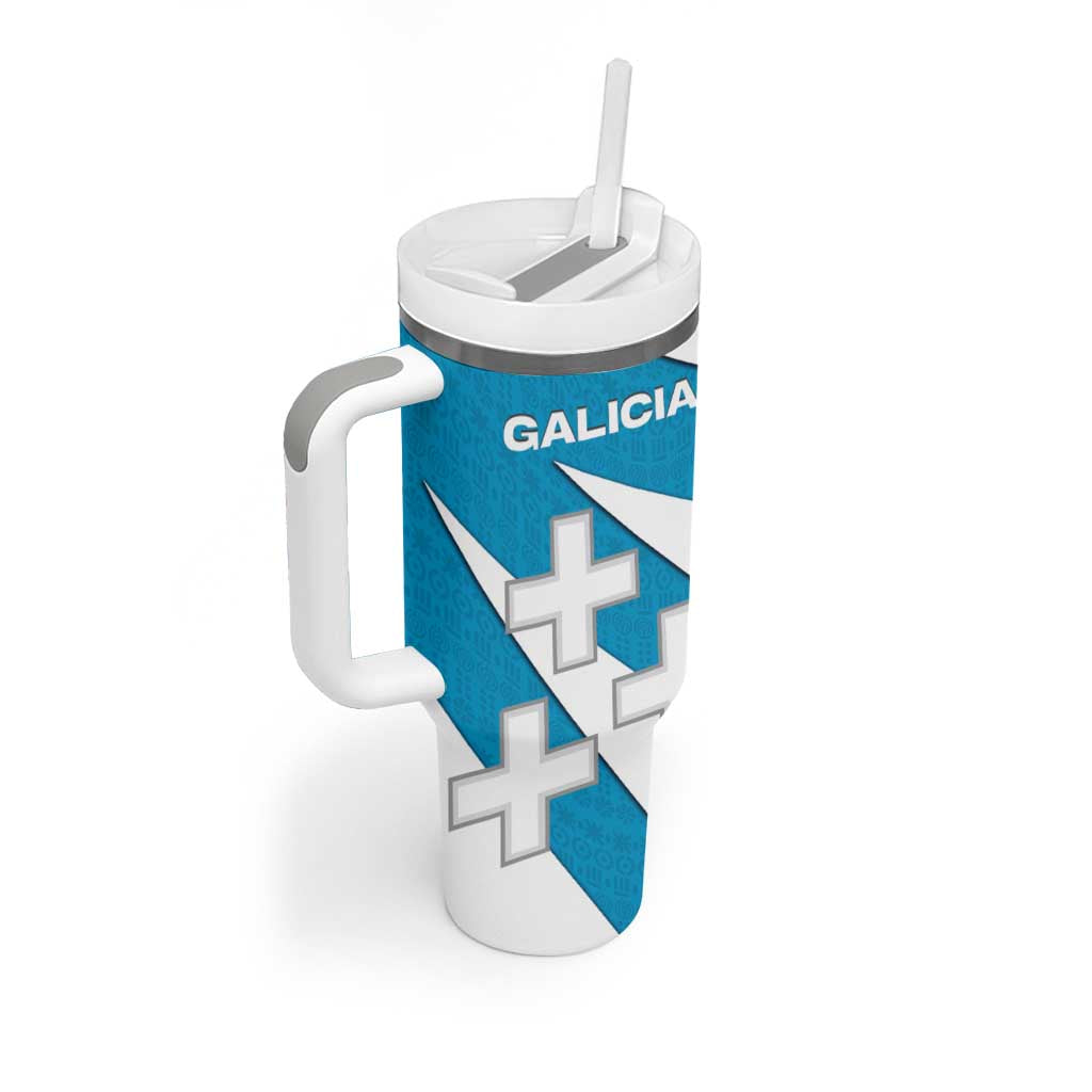 Galicia Flag Tumbler With Handle Autonomous Community of Spain - Wonder Print Shop