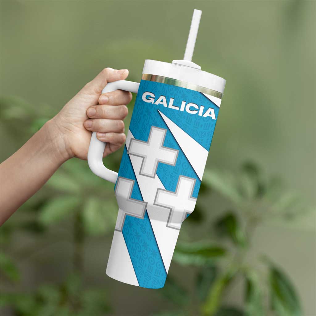 Galicia Flag Tumbler With Handle Autonomous Community of Spain - Wonder Print Shop