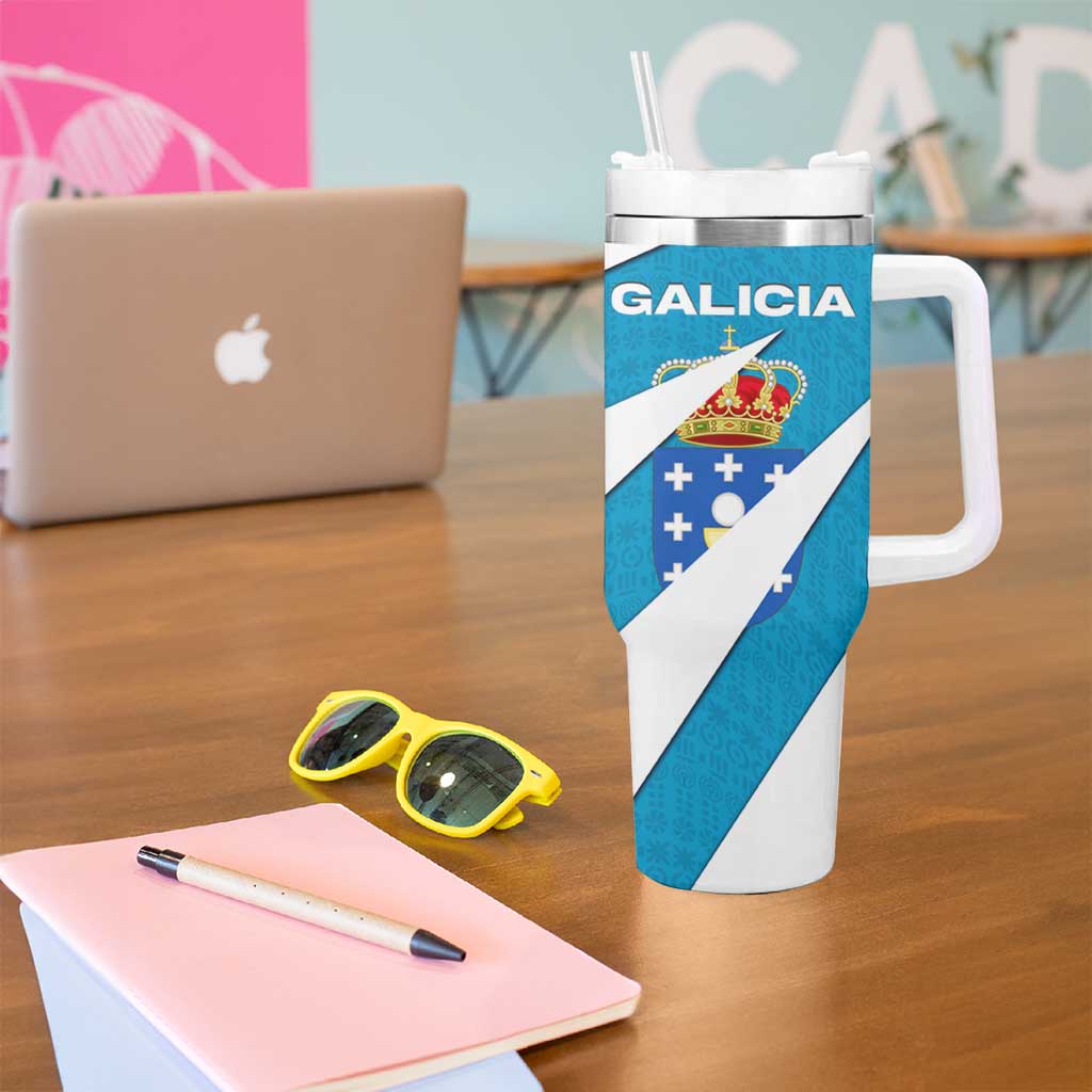 Galicia Flag Tumbler With Handle Autonomous Community of Spain - Wonder Print Shop