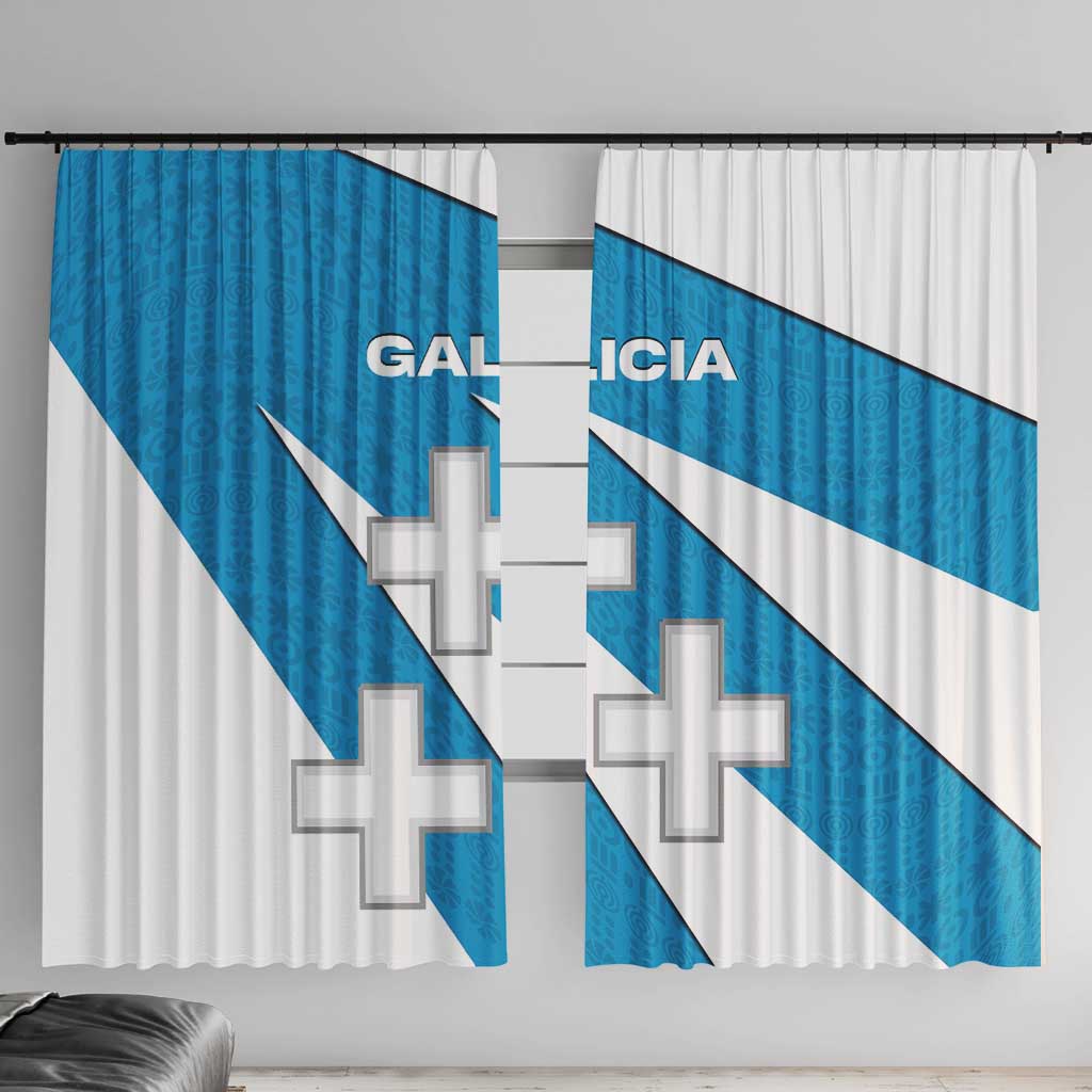 Galicia Flag Window Curtain Autonomous Community of Spain - Wonder Print Shop