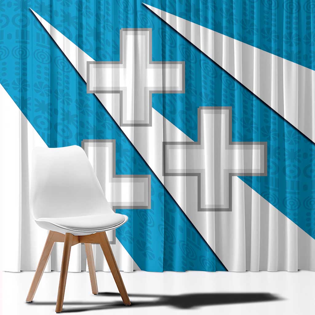 Galicia Flag Window Curtain Autonomous Community of Spain - Wonder Print Shop
