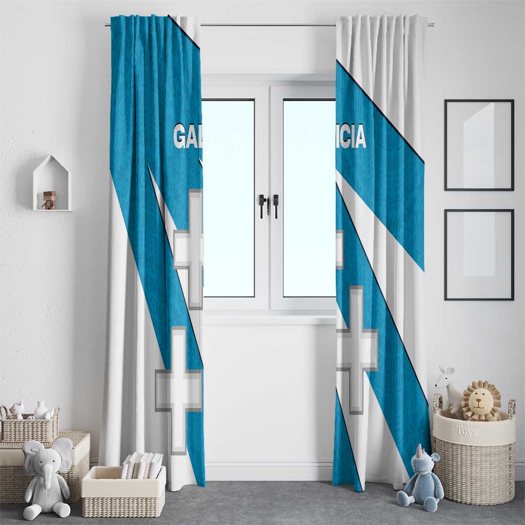 Galicia Flag Window Curtain Autonomous Community of Spain - Wonder Print Shop