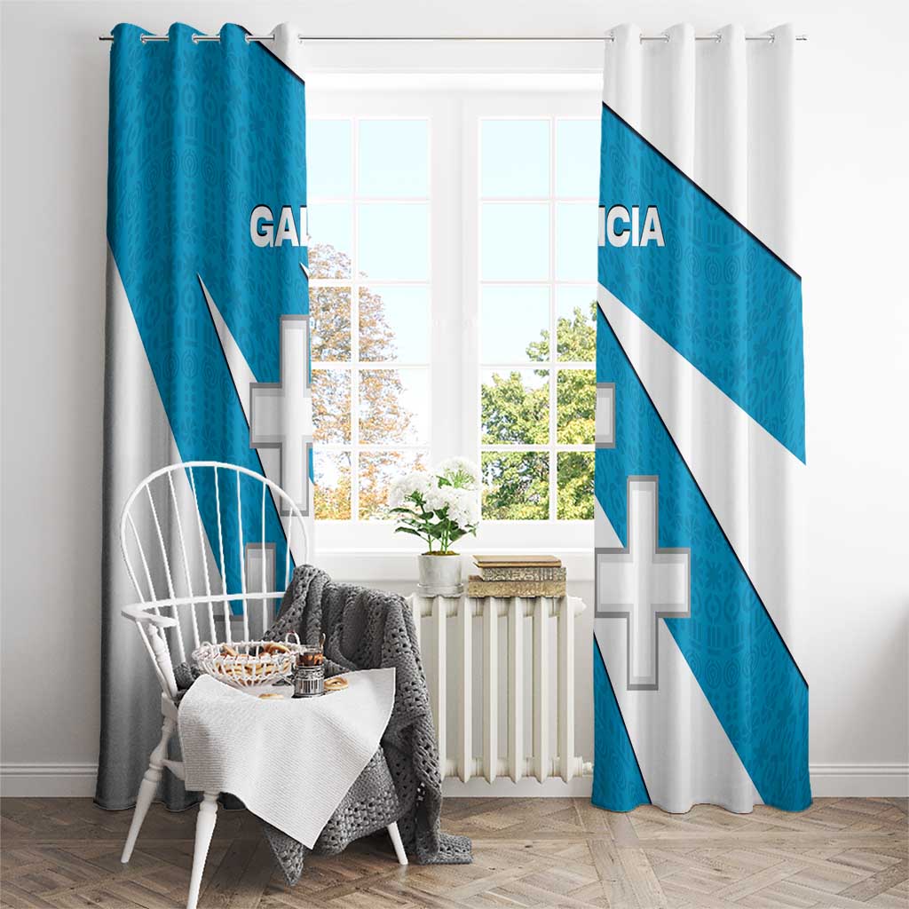 Galicia Flag Window Curtain Autonomous Community of Spain - Wonder Print Shop
