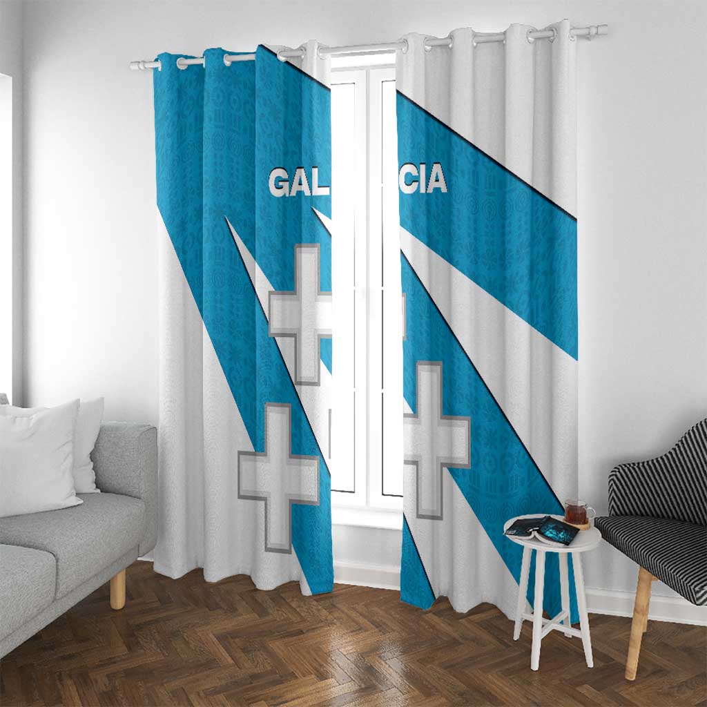 Galicia Flag Window Curtain Autonomous Community of Spain - Wonder Print Shop