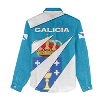 Galicia Flag Women Casual Shirt Autonomous Community of Spain - Wonder Print Shop