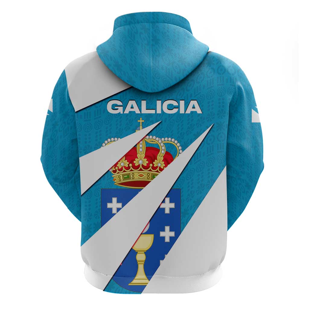 Galicia Flag Zip Hoodie Autonomous Community of Spain - Wonder Print Shop