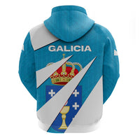 Galicia Flag Zip Hoodie Autonomous Community of Spain - Wonder Print Shop