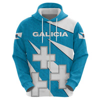 Galicia Flag Zip Hoodie Autonomous Community of Spain - Wonder Print Shop