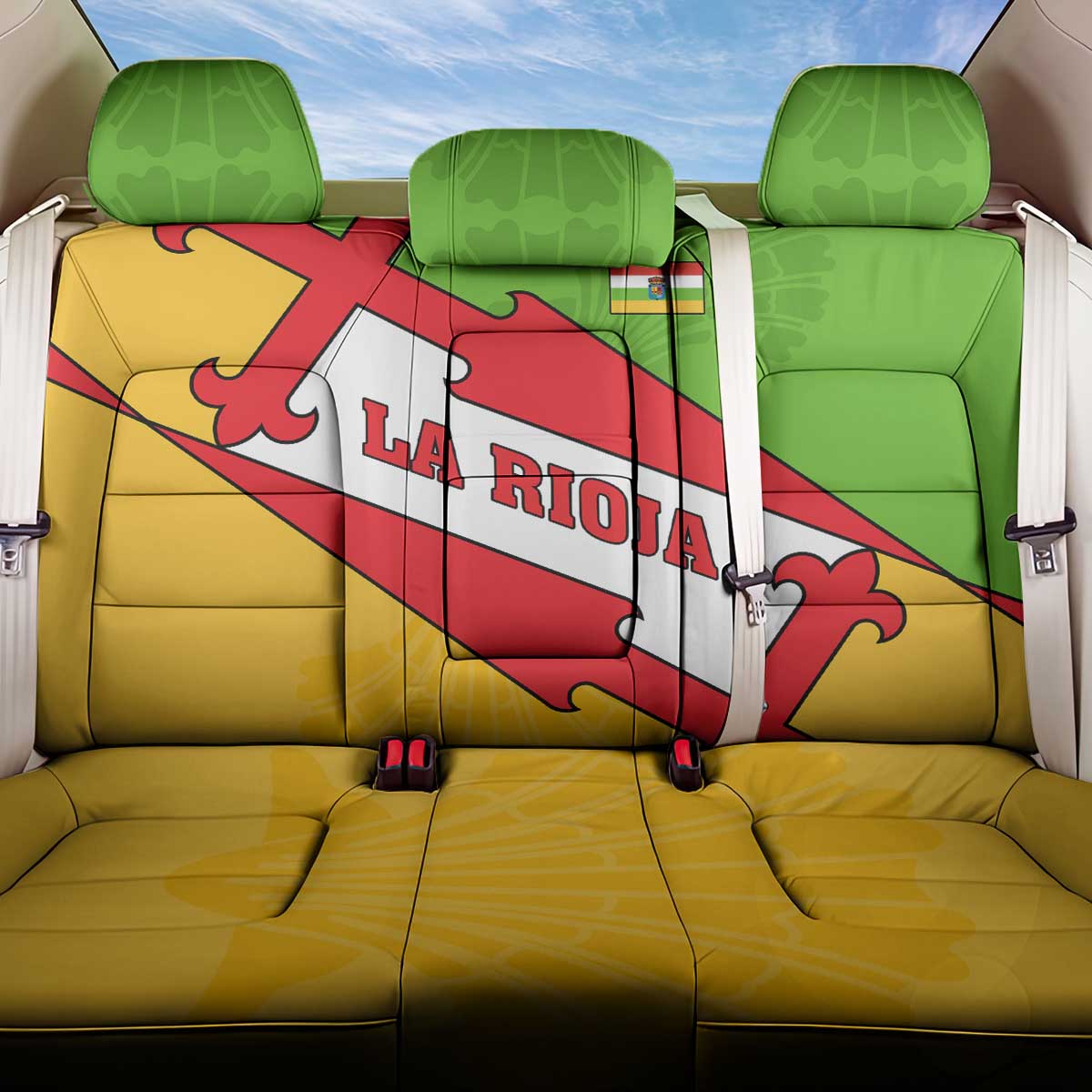 La Rioja Flag Back Car Seat Cover Autonomous Community of Spain - Wonder Print Shop