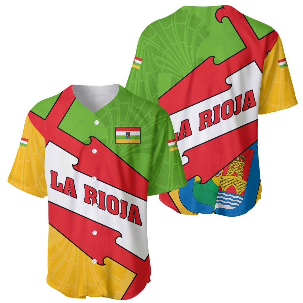 La Rioja Flag Baseball Jersey Autonomous Community of Spain - Wonder Print Shop