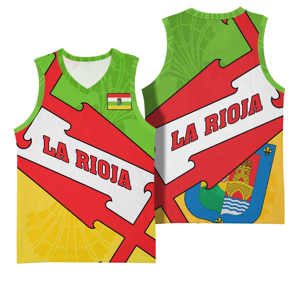 La Rioja Flag Basketball Jersey Autonomous Community of Spain - Wonder Print Shop