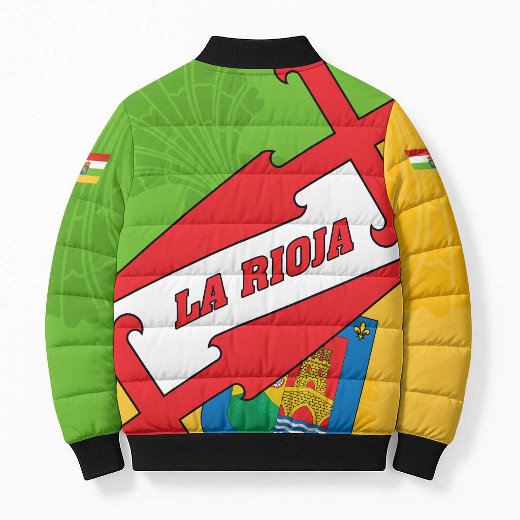 La Rioja Flag Bomber Puffer Jacket Autonomous Community of Spain - Wonder Print Shop