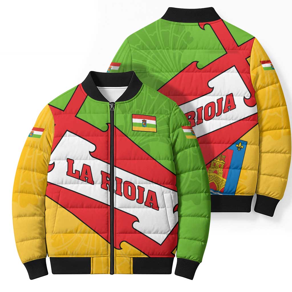 La Rioja Flag Bomber Puffer Jacket Autonomous Community of Spain - Wonder Print Shop