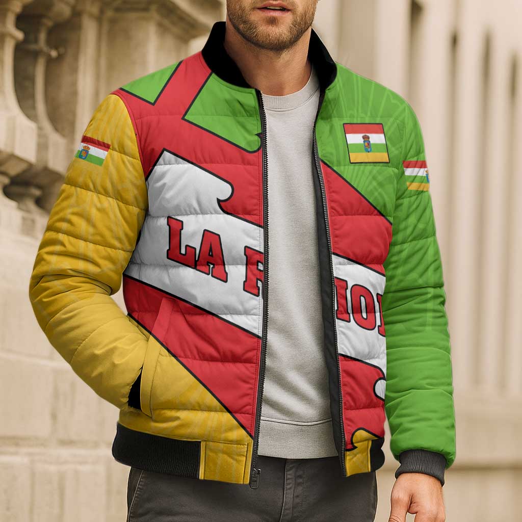 La Rioja Flag Bomber Puffer Jacket Autonomous Community of Spain - Wonder Print Shop