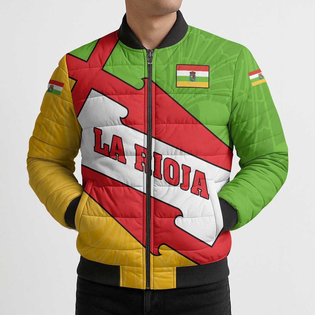 La Rioja Flag Bomber Puffer Jacket Autonomous Community of Spain - Wonder Print Shop