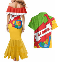 La Rioja Flag Couples Matching Mermaid Dress and Hawaiian Shirt Autonomous Community of Spain - Wonder Print Shop