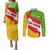 La Rioja Flag Couples Matching Puletasi and Long Sleeve Button Shirt Autonomous Community of Spain - Wonder Print Shop